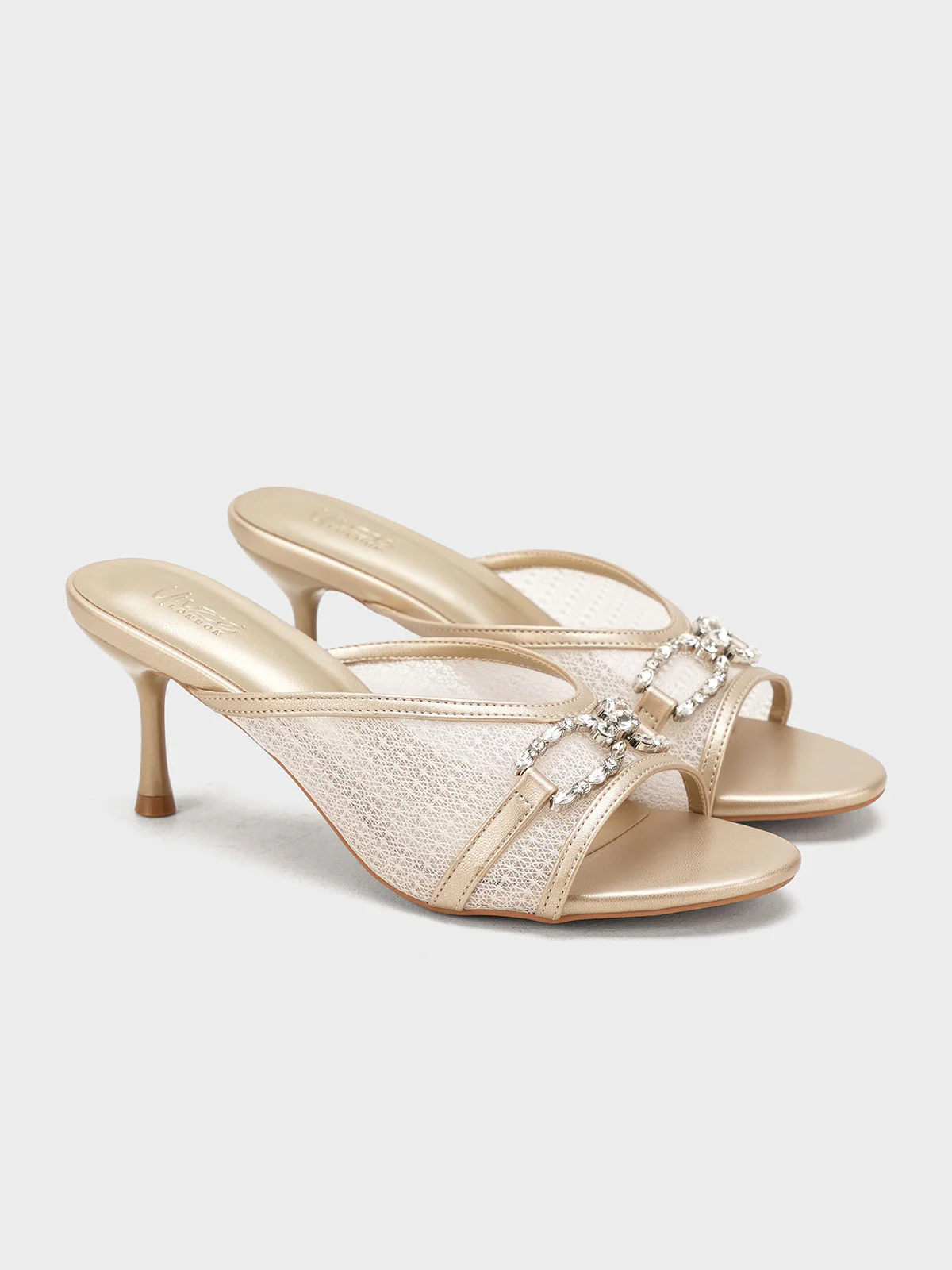 Women "ARELY" Elegant Mesh Heel Sandals - Image 4