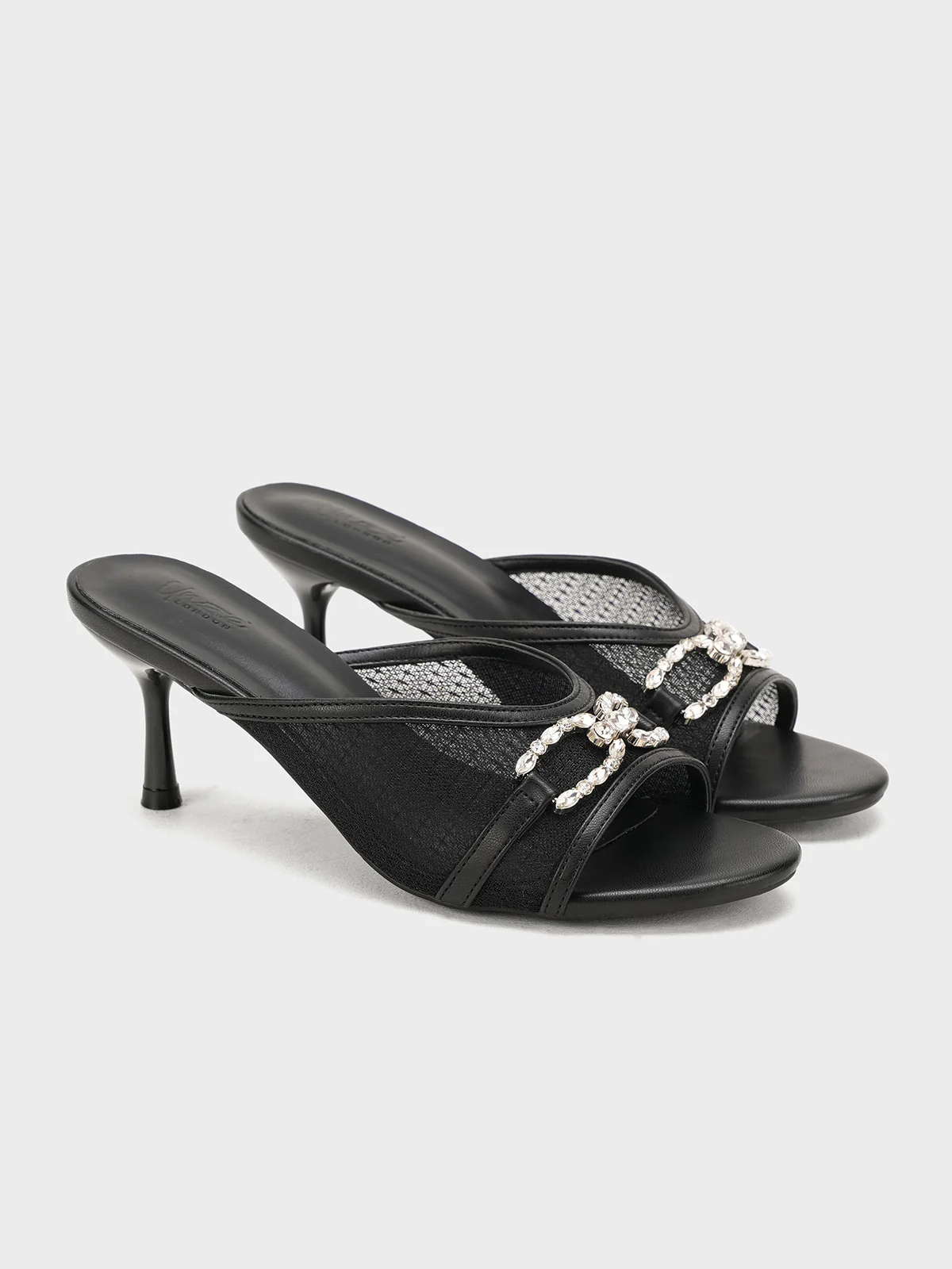 Women "ARELY" Elegant Mesh Heel Sandals - Image 2