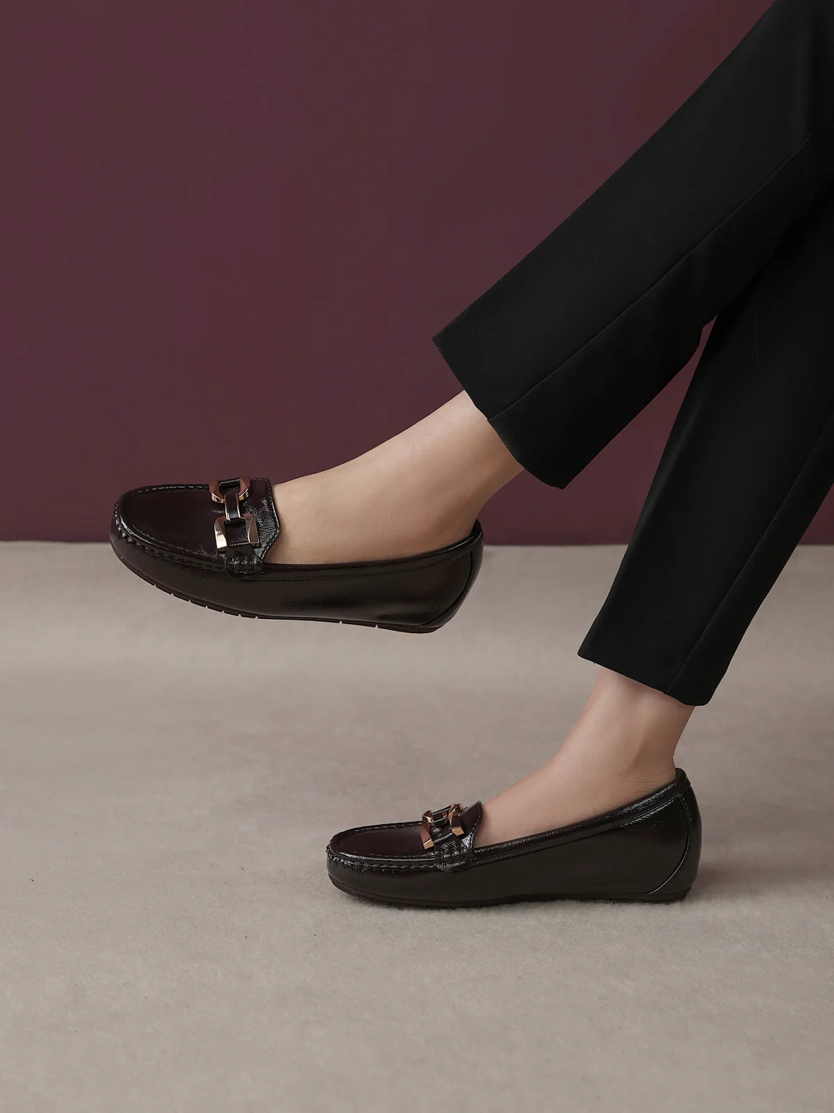 Women "ASHLEE" Classy Buckle Moccasins - Image 3