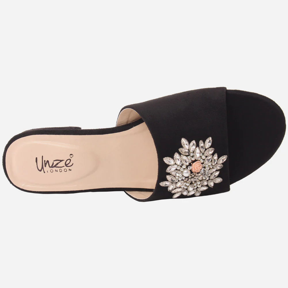 Women "ATURA" Slip On Diamante Slippers - Image 4