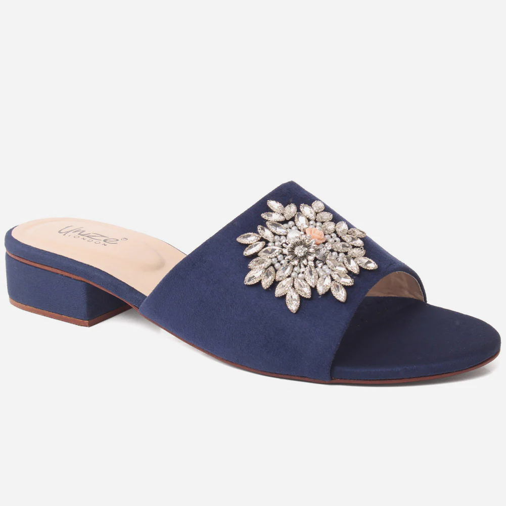 Women "ATURA" Slip On Diamante Slippers