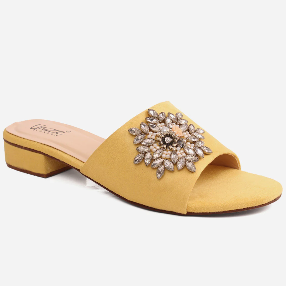 Women "ATURA" Slip On Diamante Slippers