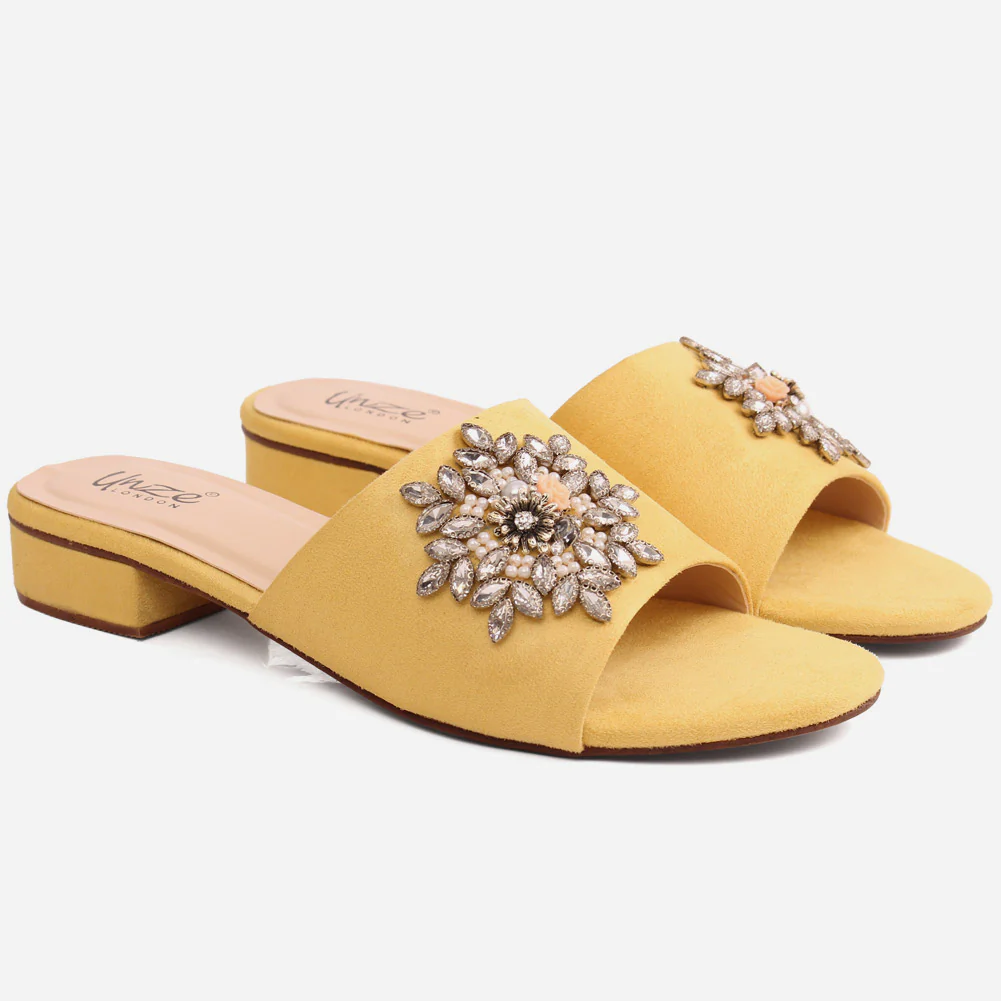 Women "ATURA" Slip On Diamante Slippers - Image 2