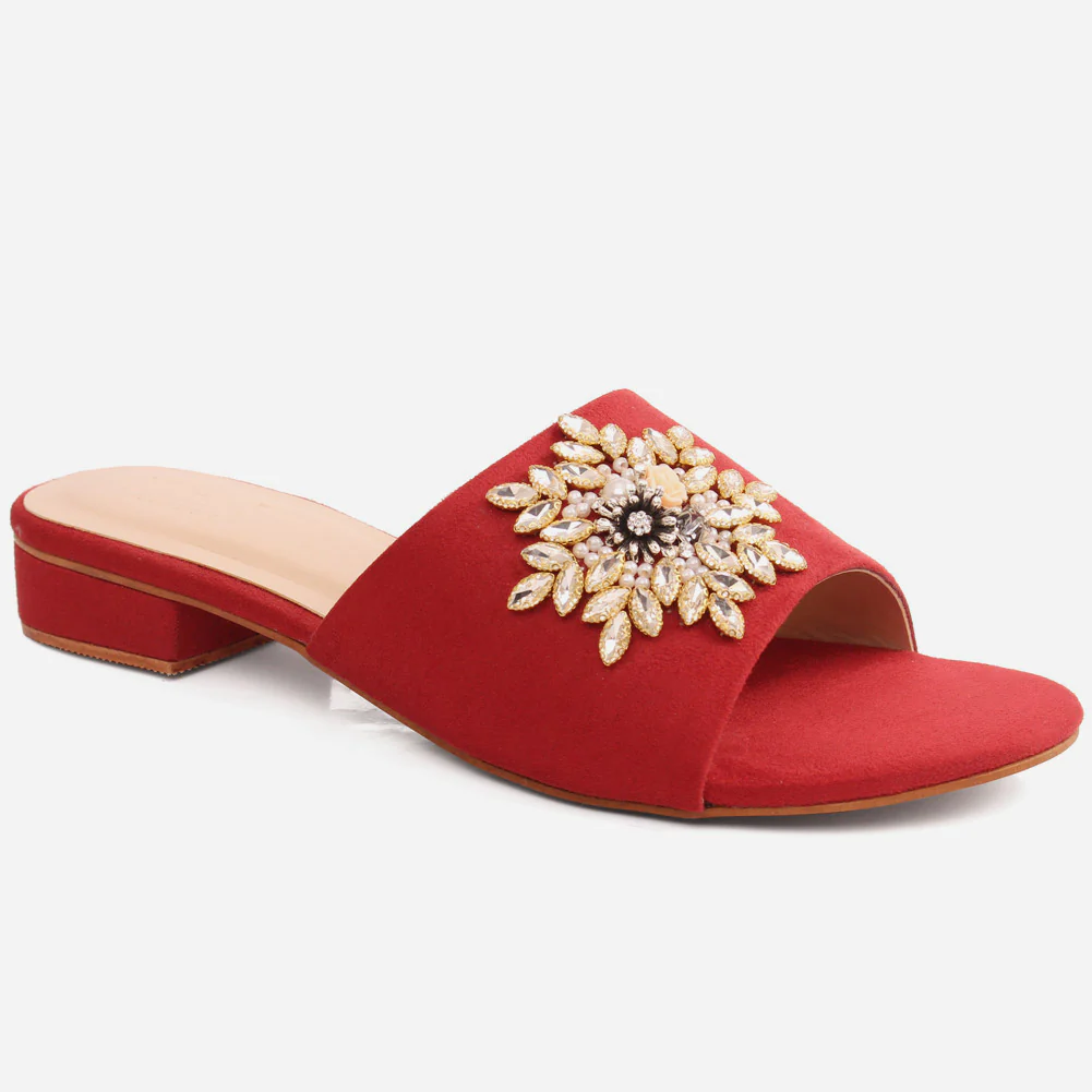 Women "ATURA" Slip On Diamante Slippers