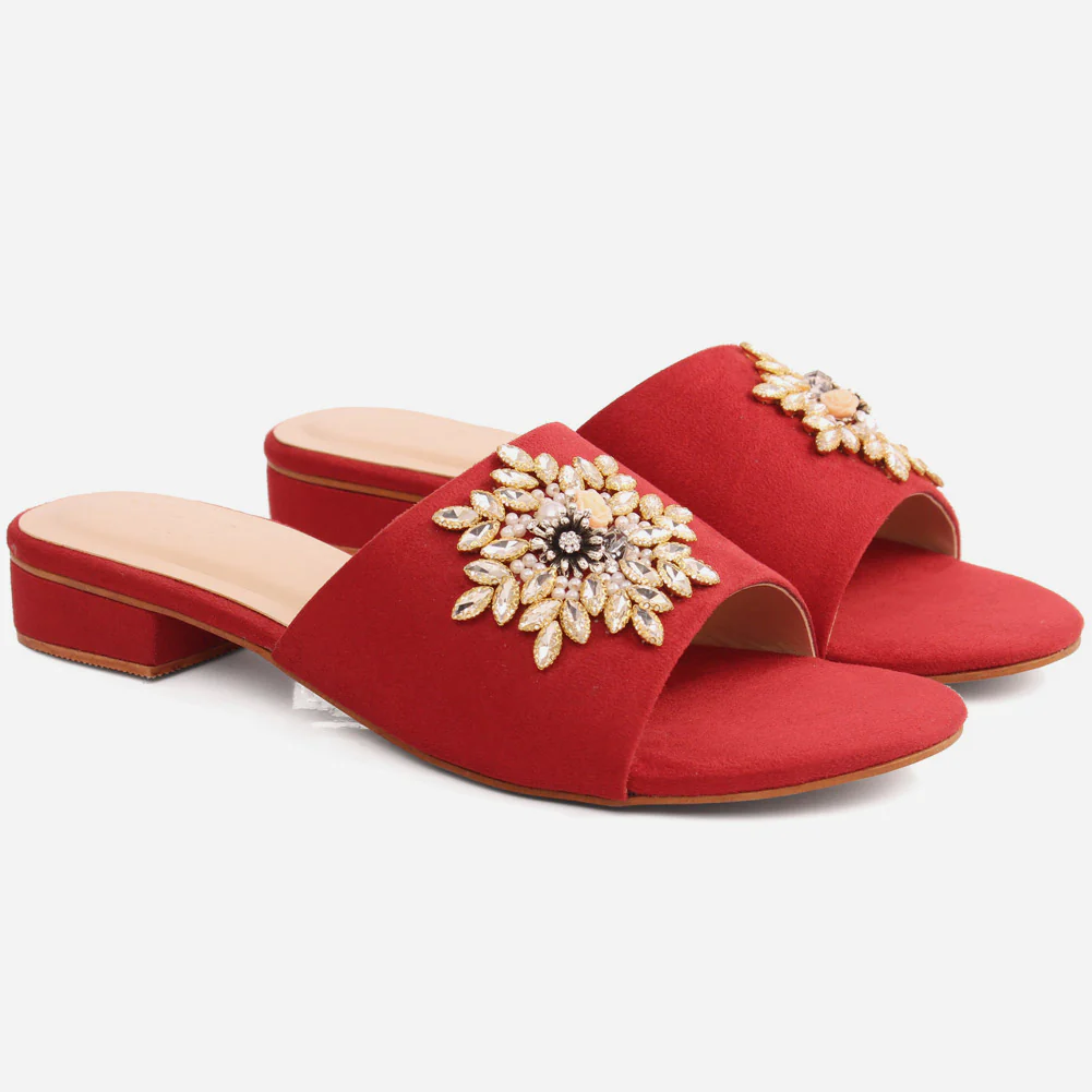 Women "ATURA" Slip On Diamante Slippers - Image 2