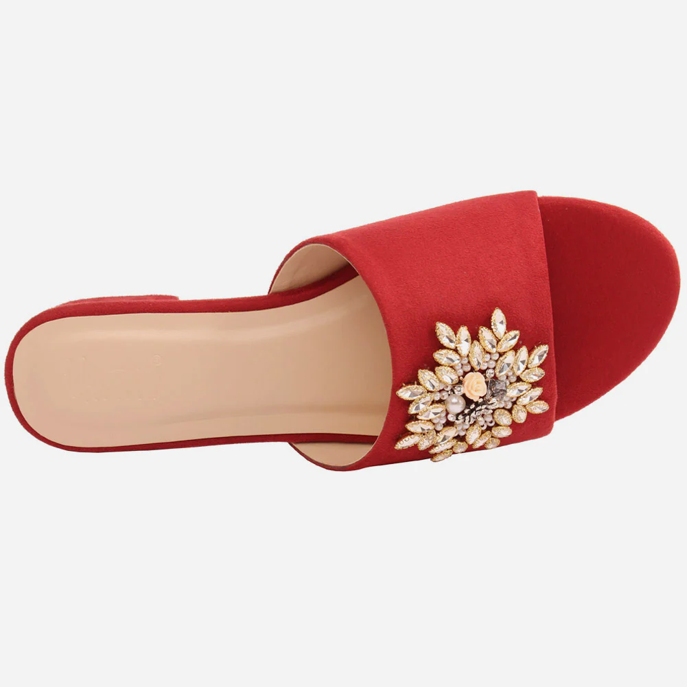 Women "ATURA" Slip On Diamante Slippers - Image 4