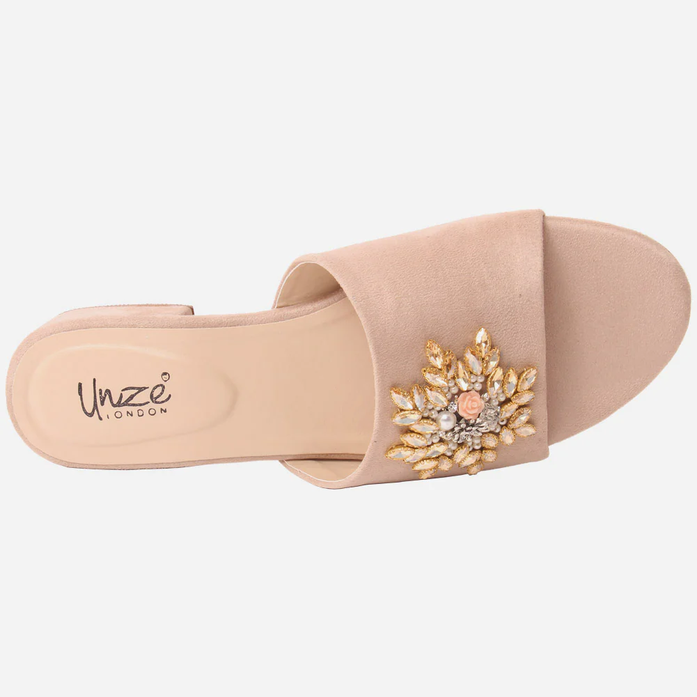 Women "ATURA" Slip On Diamante Slippers - Image 4