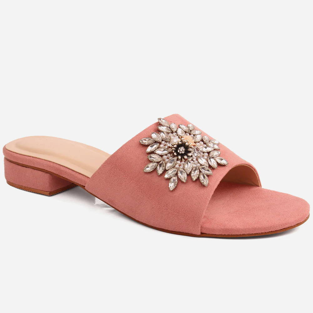 Women "ATURA" Slip On Diamante Slippers