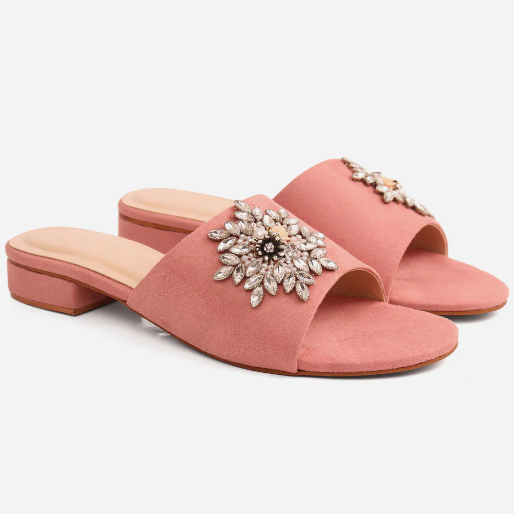 Women "ATURA" Slip On Diamante Slippers - Image 2