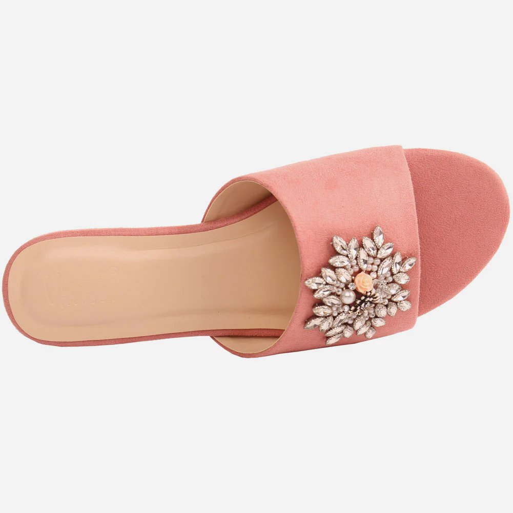 Women "ATURA" Slip On Diamante Slippers - Image 4
