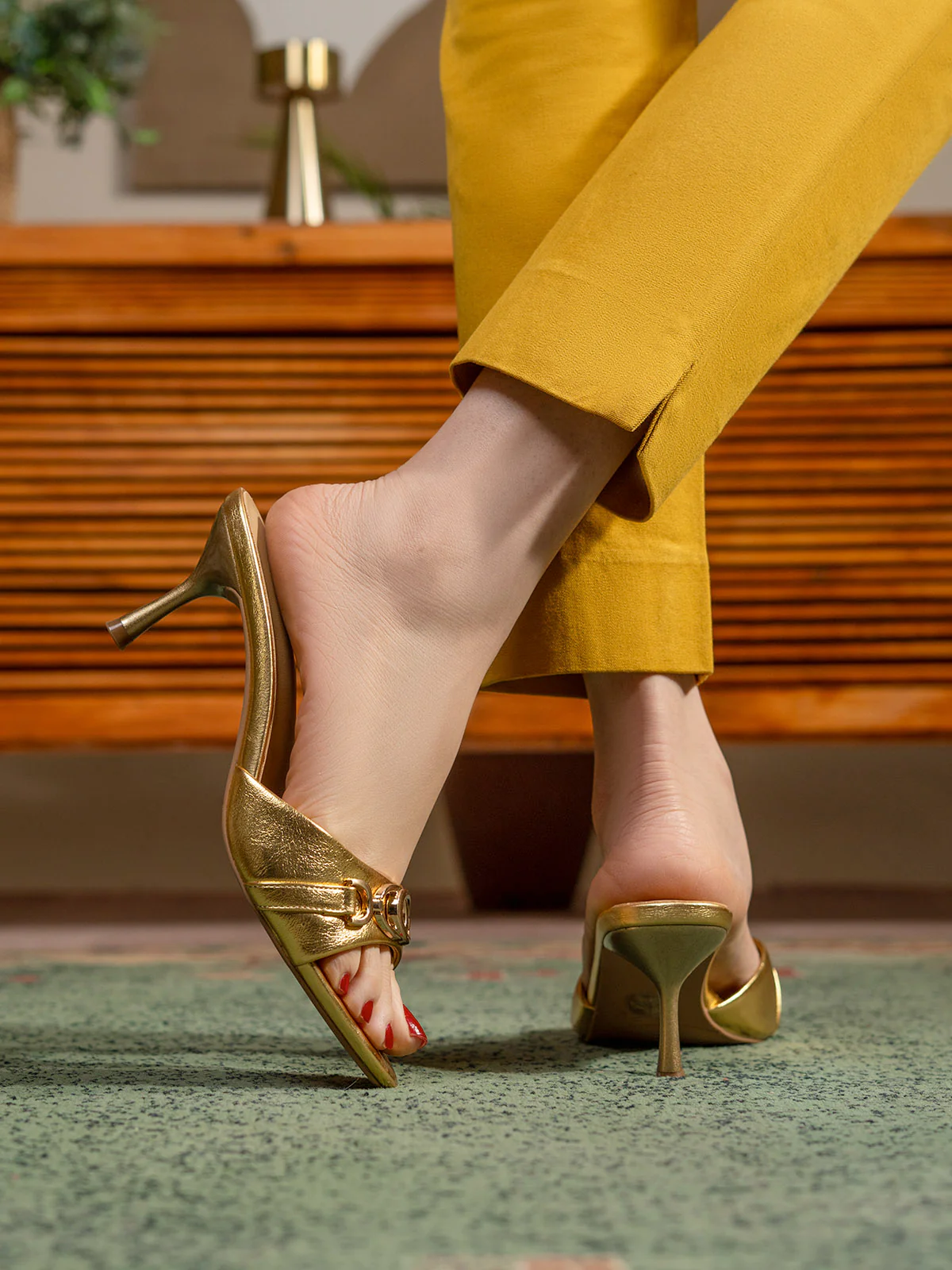Women "AUDEN" Slip On Fancy Heel Sandals - Image 6