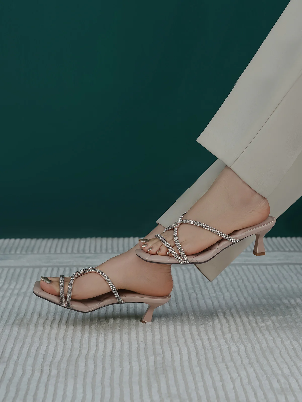 Women "AURELE" Fancy Straps Heel Sandals