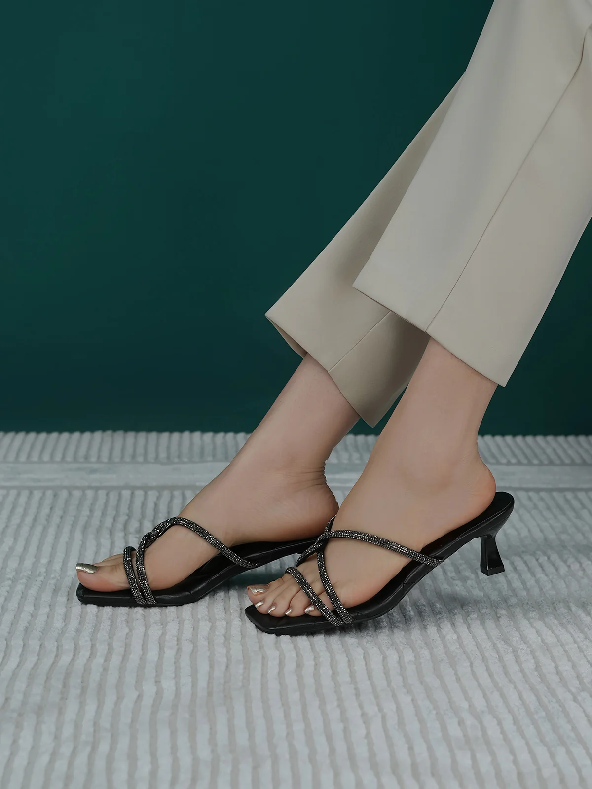 Women "AURELE" Fancy Straps Heel Sandals