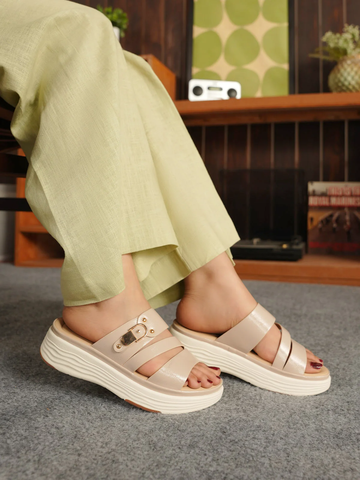 Women "AVERY" Sip On Wedge Slippers - Image 3