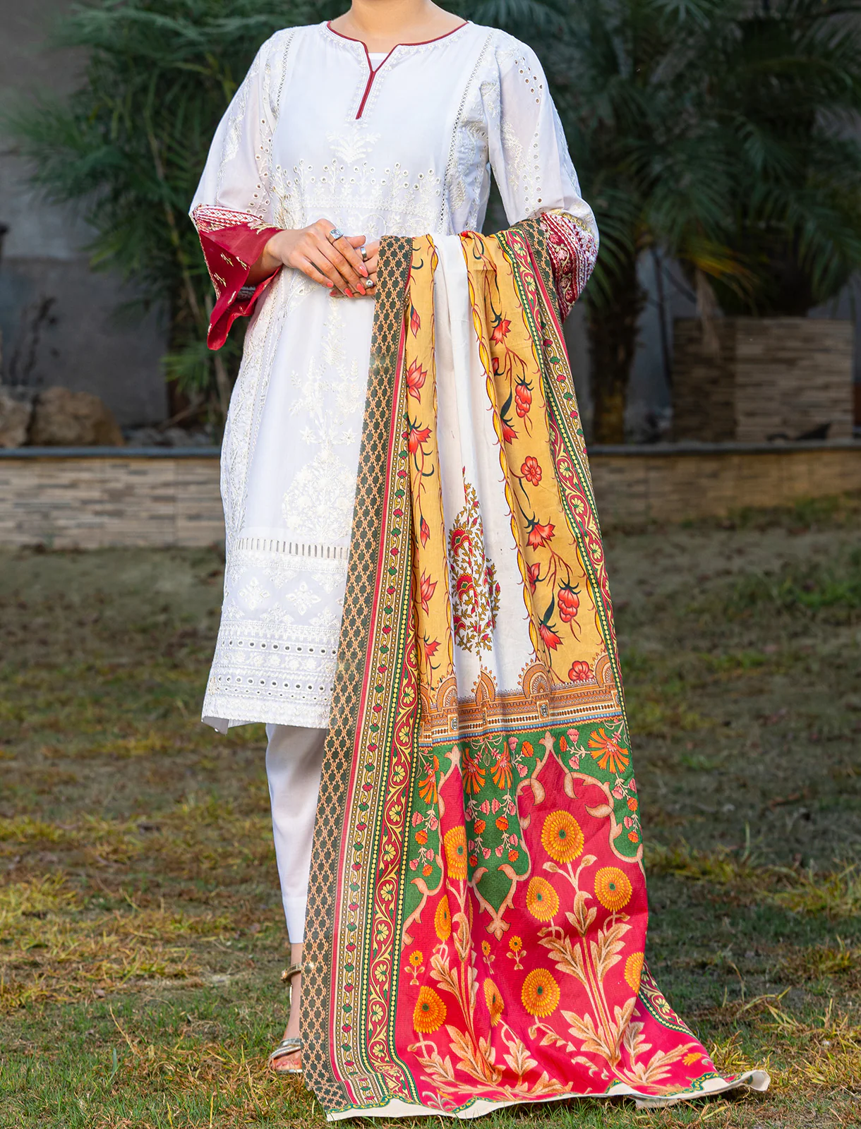 Women "BANOU" Embellished Lawn Two Piece Suit