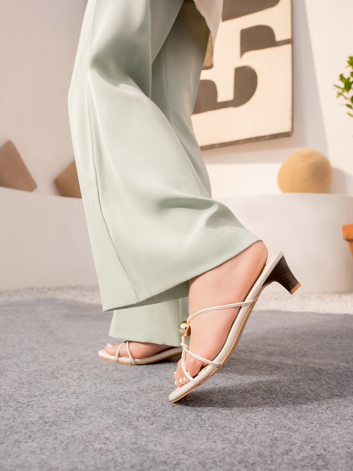 Women "BEATRIZ" Kitten Heel Slip On Sandals - Image 10