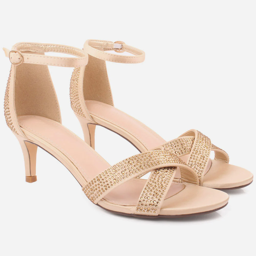 Women "Bette" Buckle Fastening Cross Over Straps Sandals - Image 2