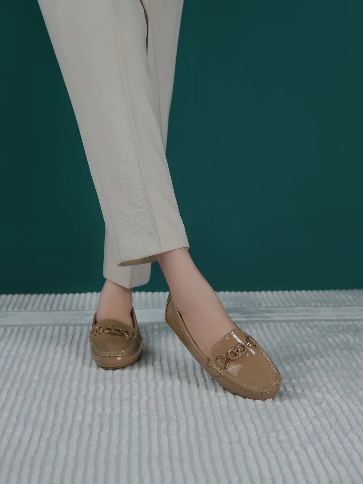 Women "BLUESY" Lightweight Shiny Moccasins - Image 3