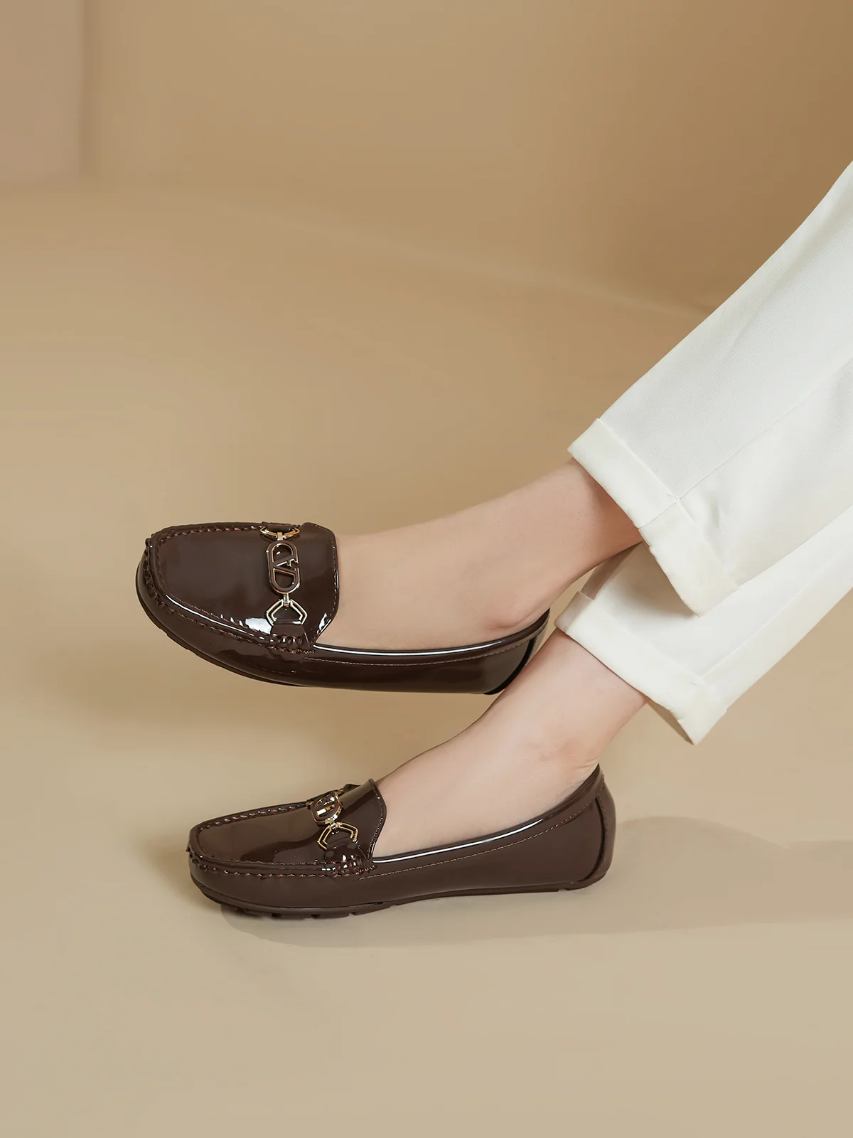 Women "BLUESY" Lightweight Shiny Moccasins