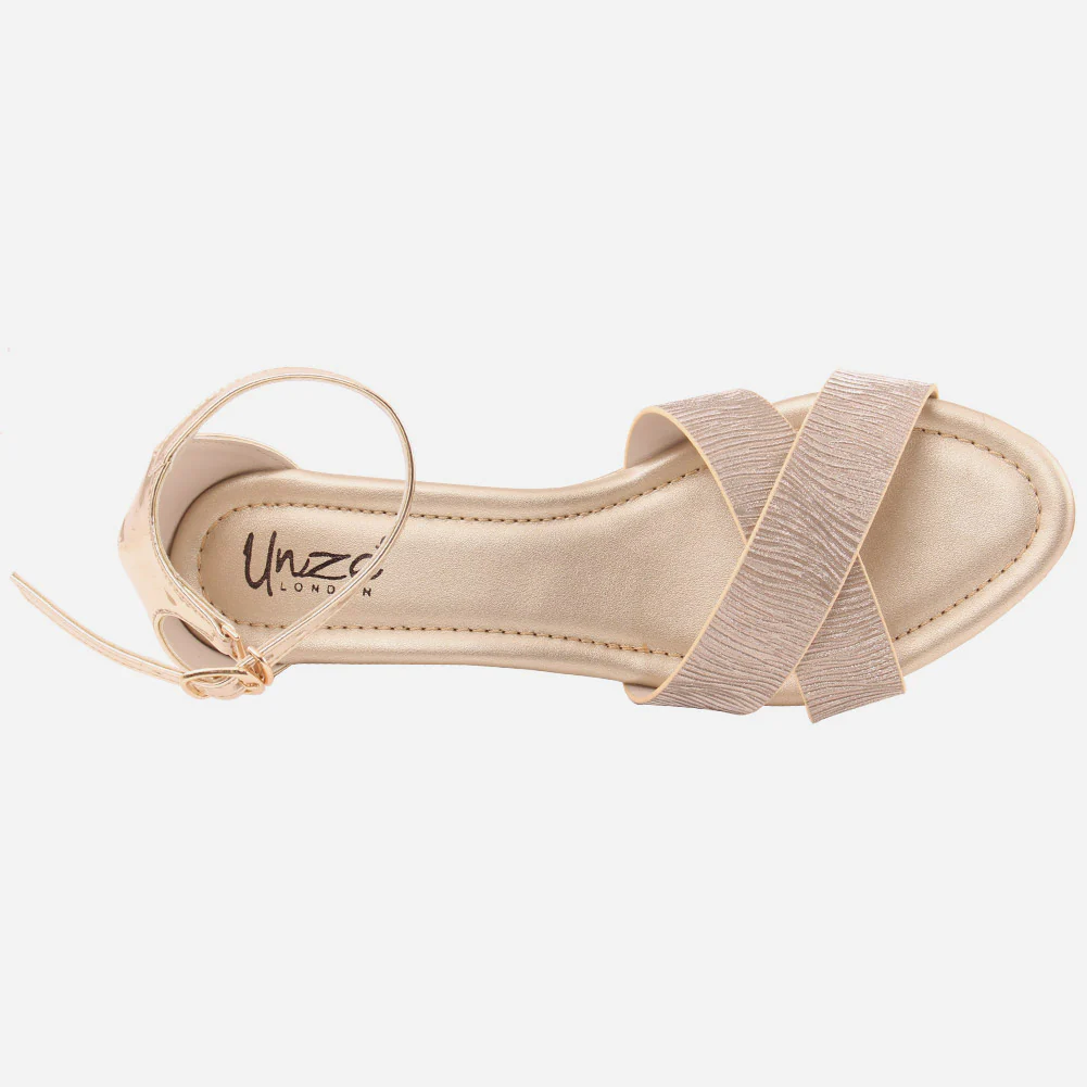 Women "DEBRA" Glossy Crossover Straps Sandals - Image 4