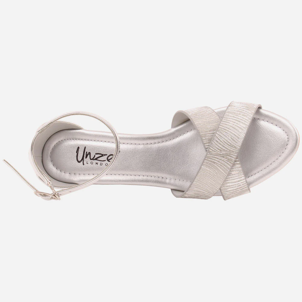Women "DEBRA" Glossy Crossover Straps Sandals - Image 4
