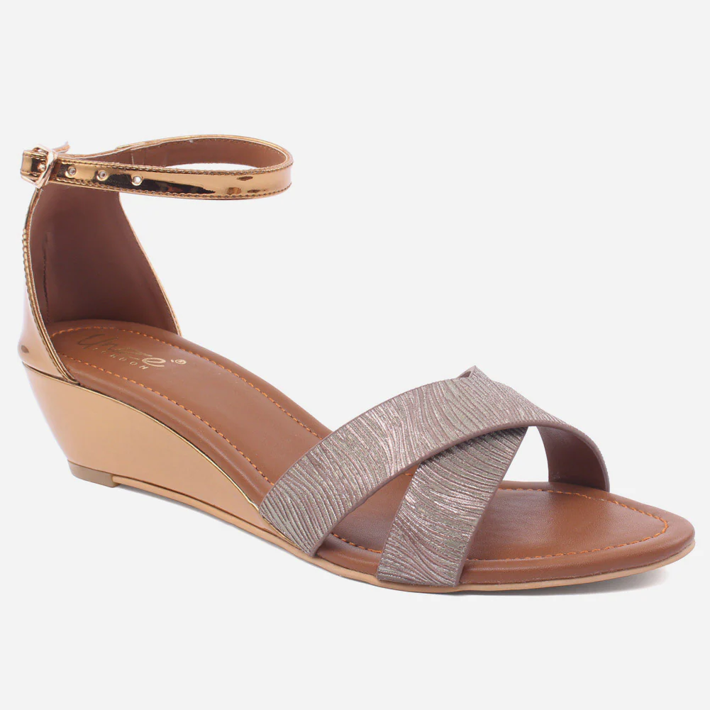 Women "DEBRA" Glossy Crossover Straps Sandals