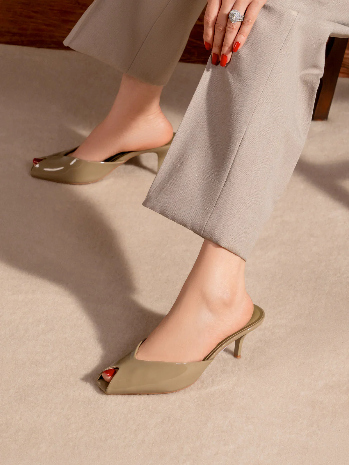 Women "DEBRA" Stylish Slip On Heel Sandals - Image 3