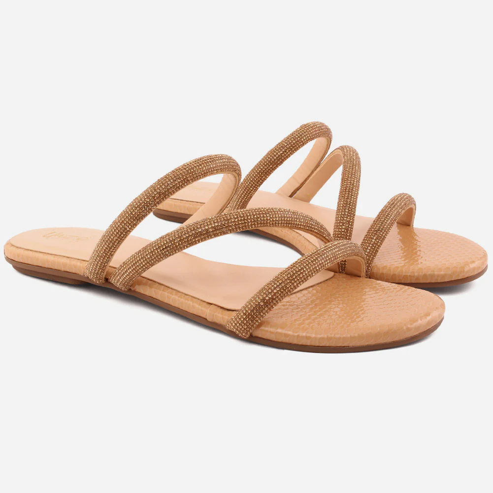 Women "Dee" Stone Strap Slip On Slippers - Image 2