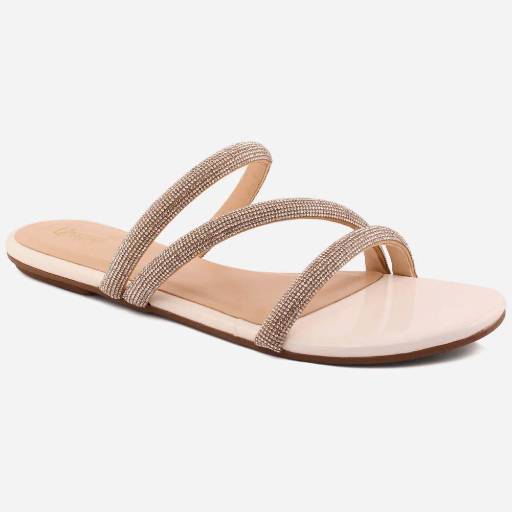 Women "Dee" Stone Strap Slip On Slippers