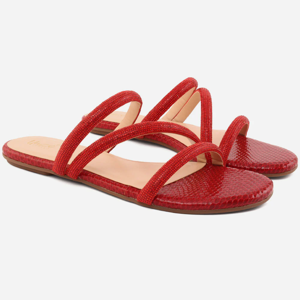 Women "Dee" Stone Strap Slip On Slippers - Image 2