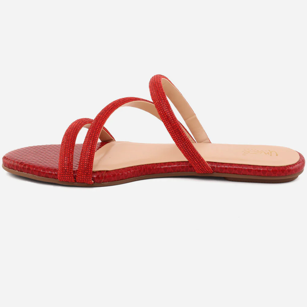 Women "Dee" Stone Strap Slip On Slippers - Image 3