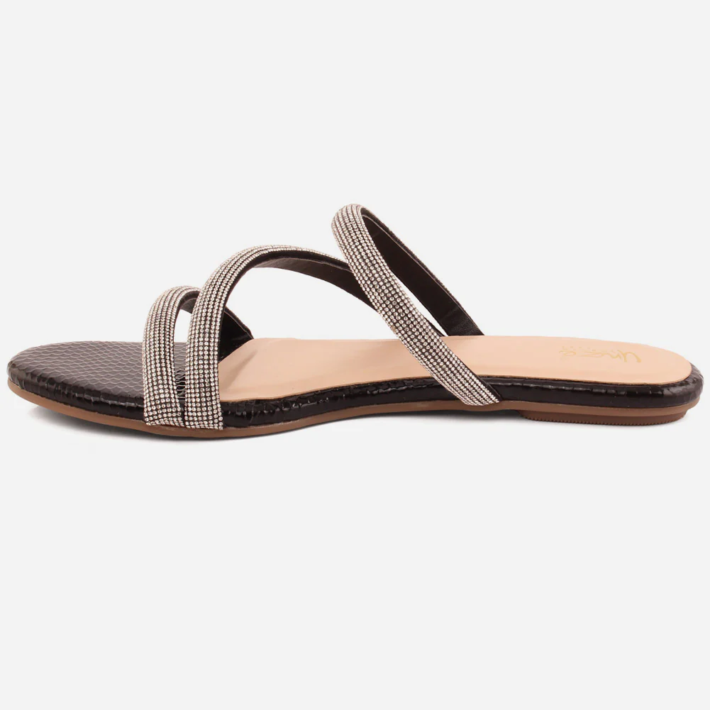 Women "Dee" Stone Strap Slip On Slippers - Image 3