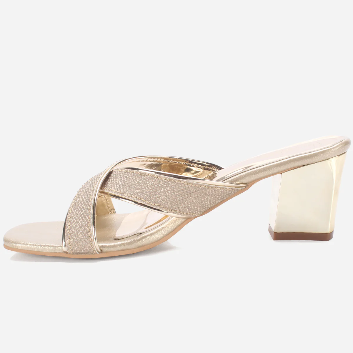 Women "DESERAE" Shimmer Block Heel Sandals - Image 3