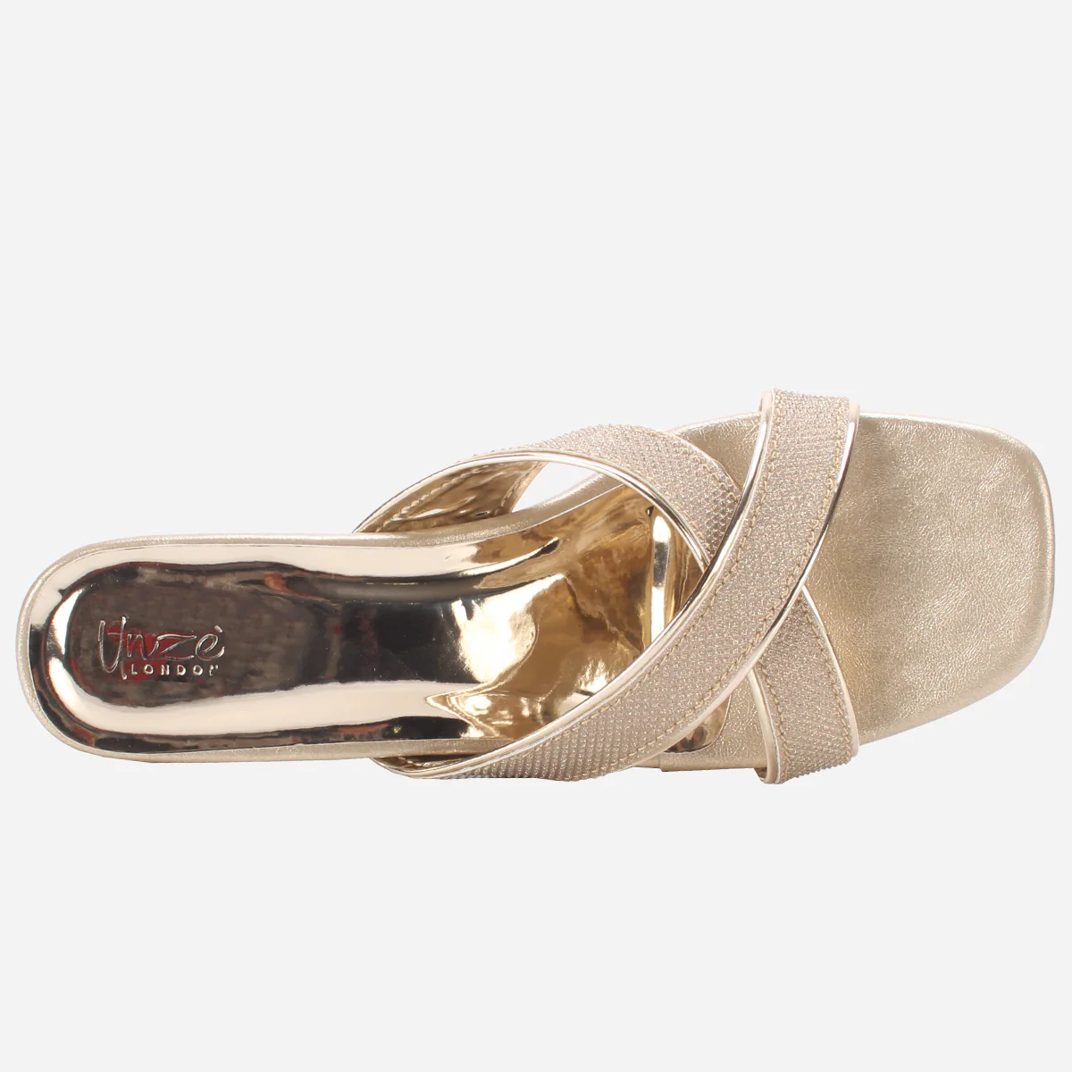 Women "DESERAE" Shimmer Block Heel Sandals - Image 4