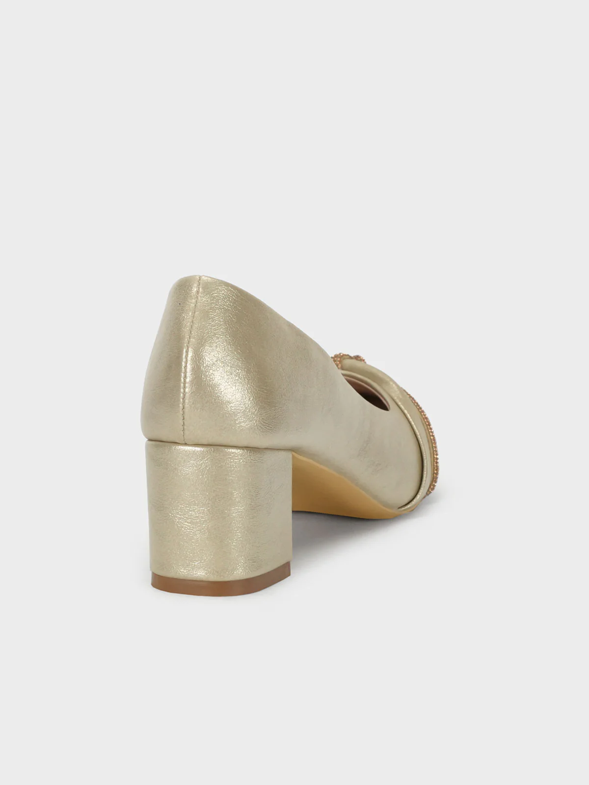 Women "DIADEM" Shimmery Block Heel Courts - Image 3