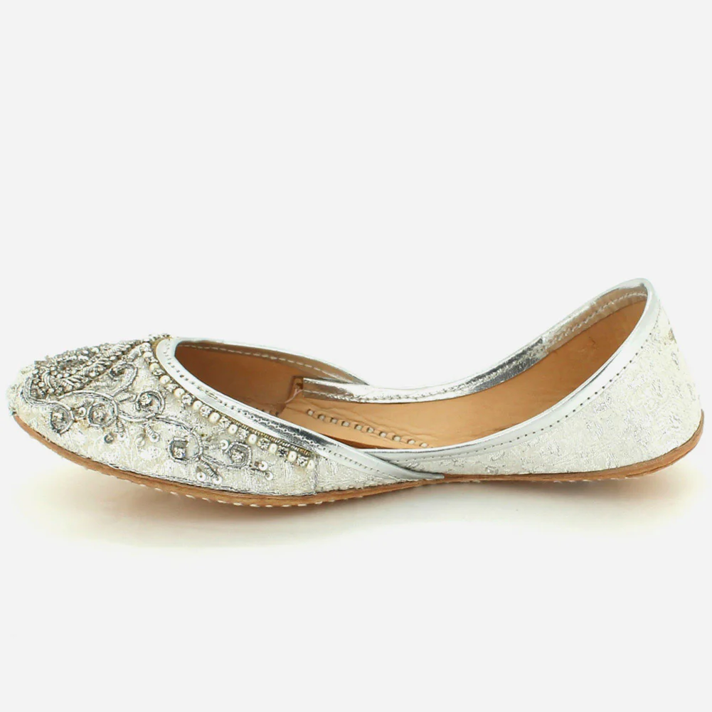 Women “ECRU” Indian Beaded Sequins Tila Flat Khusa - Image 3