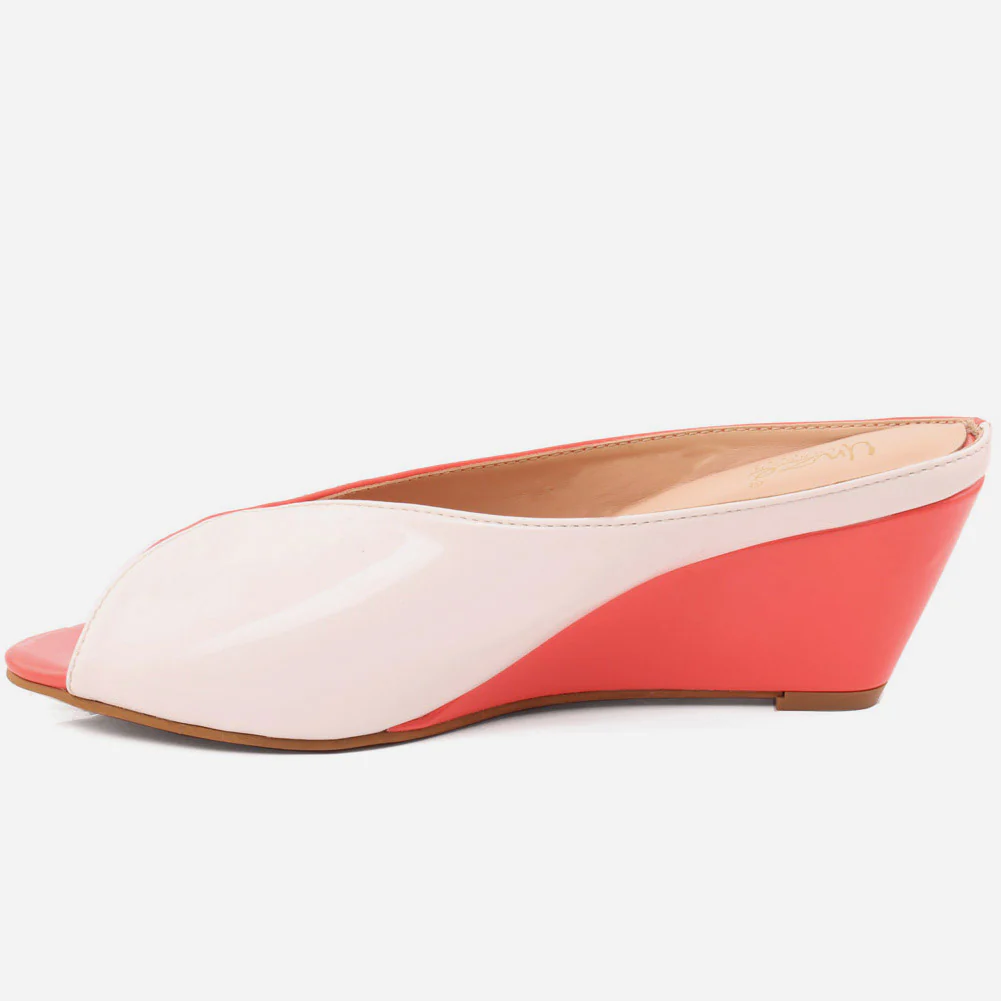 WOMEN "EDDIE" TWO TONE COMFORT WEDGE SLIP ON - Image 3