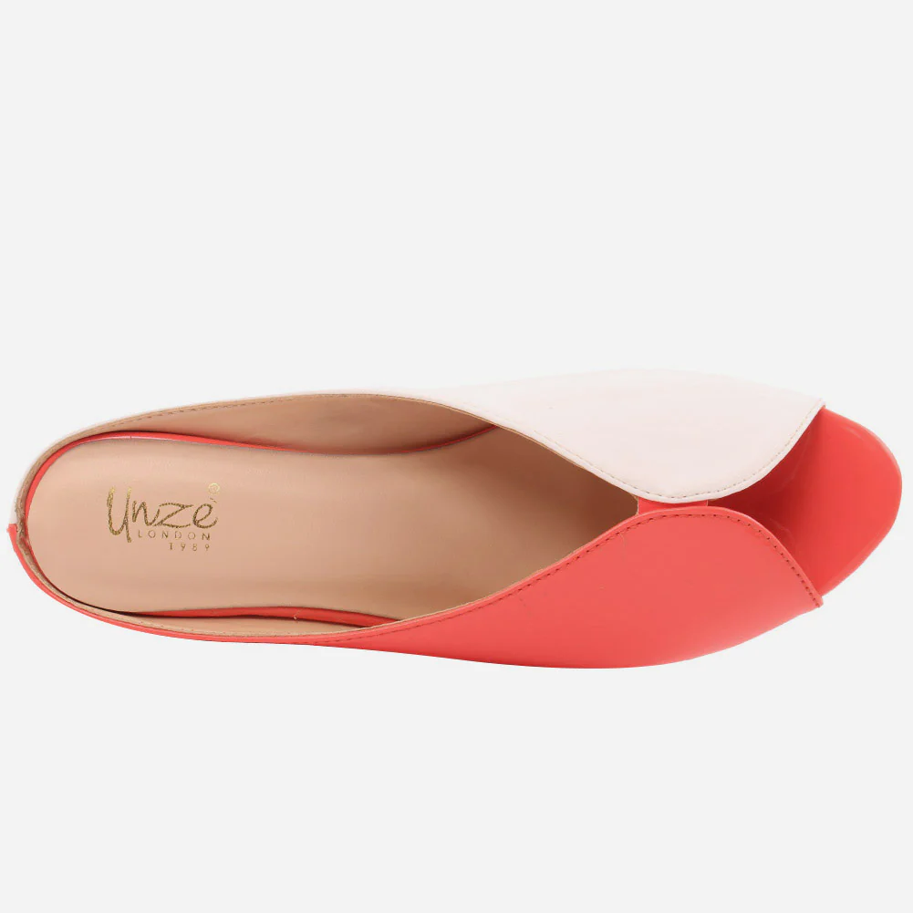 WOMEN "EDDIE" TWO TONE COMFORT WEDGE SLIP ON - Image 4