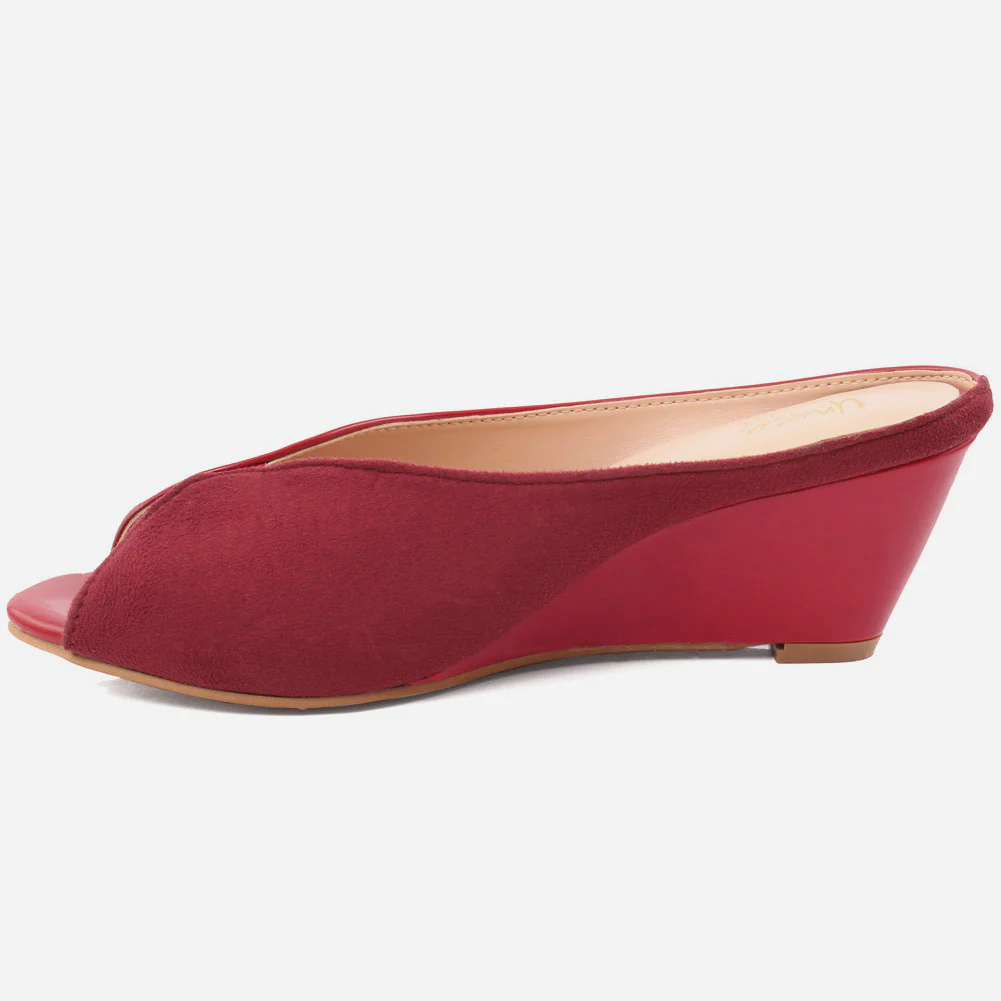 WOMEN "EDDIE" TWO TONE COMFORT WEDGE SLIP ON - Image 3
