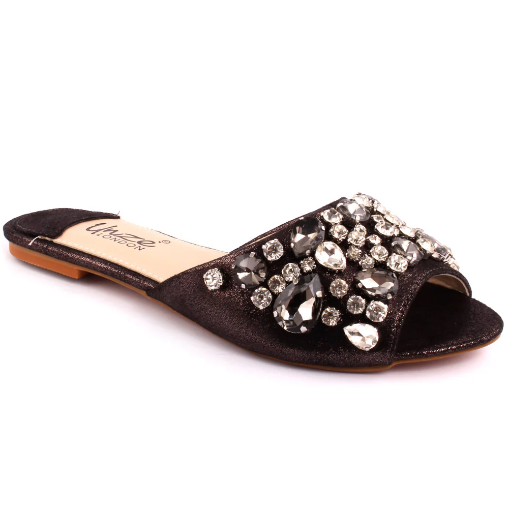 Women "EMILIO" Crystal Decorated Slippers