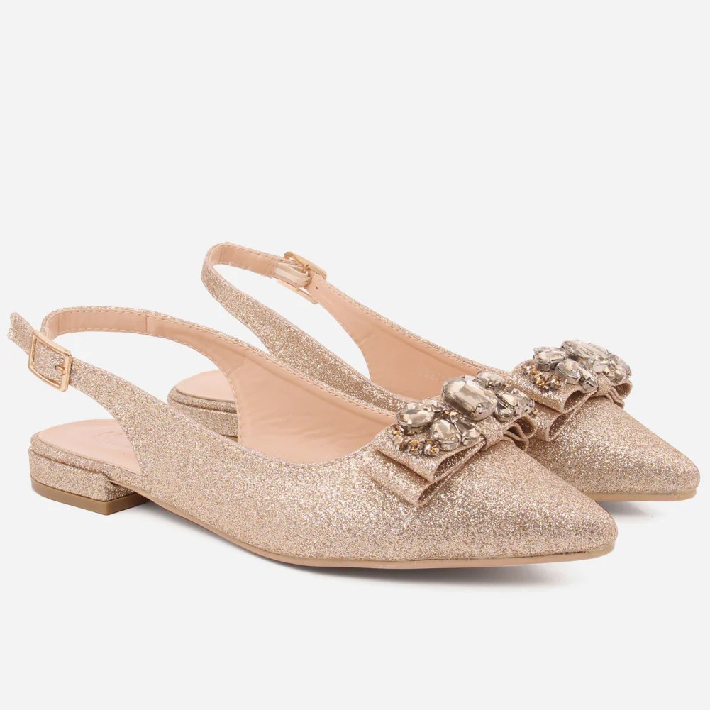 Women "ERIN" Glittering Low Heel Sandals - Image 2