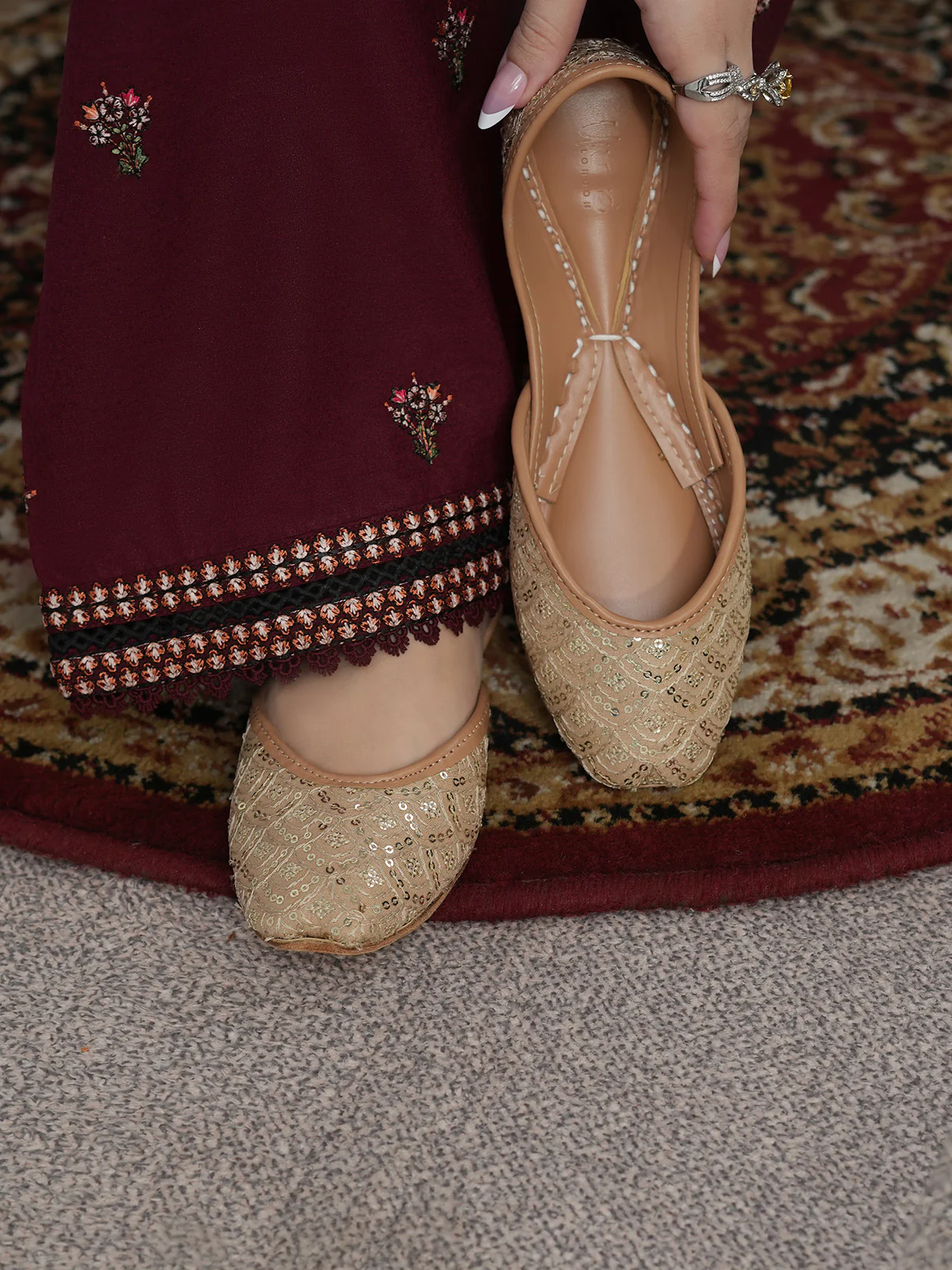 Women "JHANKAR" Traditional Comfort Khussa - Image 6