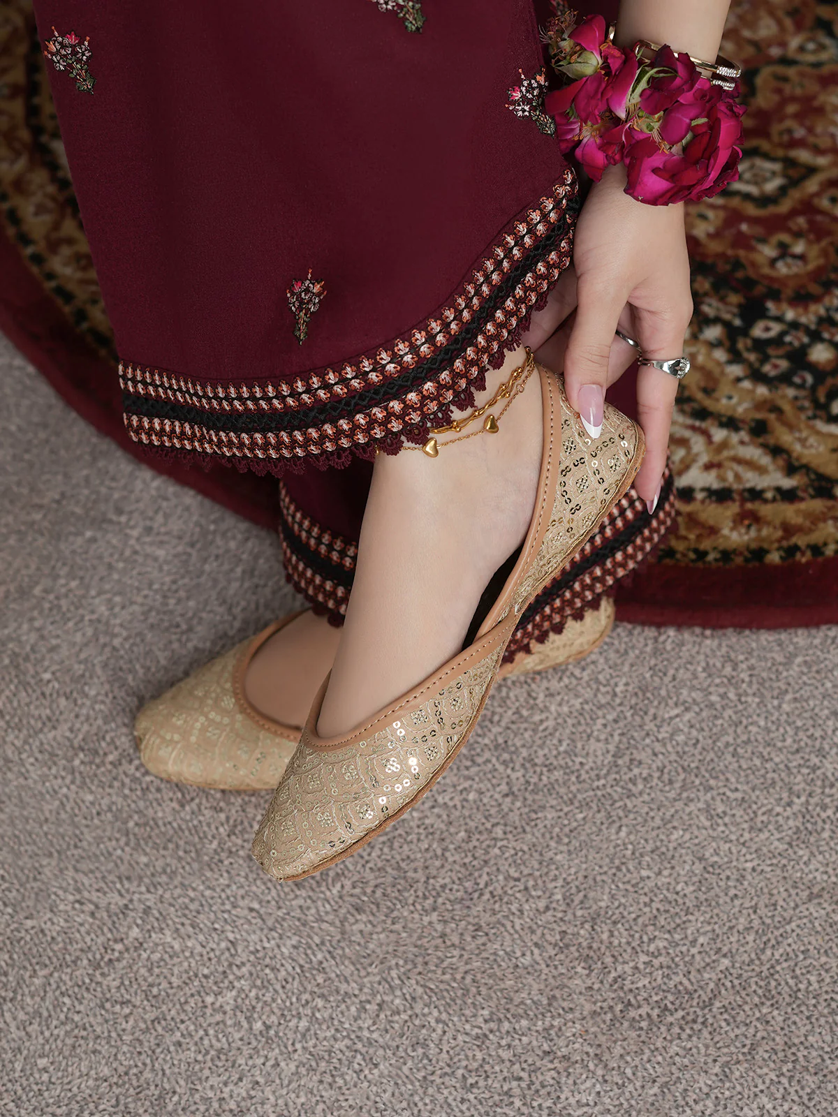 Women "JHANKAR" Traditional Comfort Khussa - Image 9