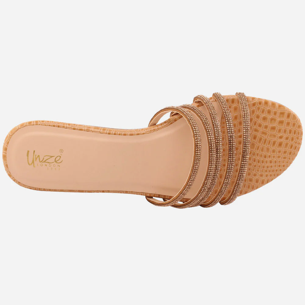 Women "Ethel" Stone Strap Slip On Slippers - Image 6