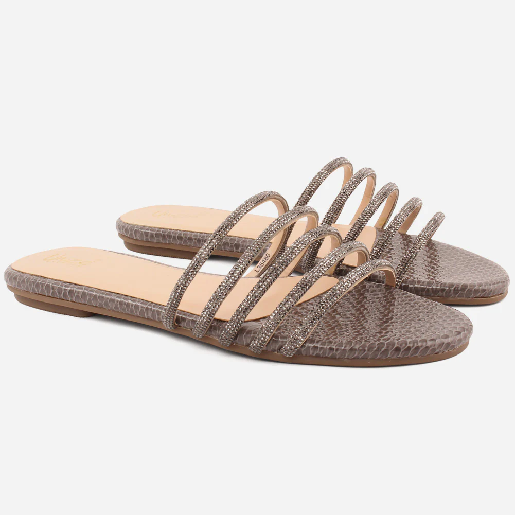 Women "Ethel" Stone Strap Slip On Slippers - Image 2