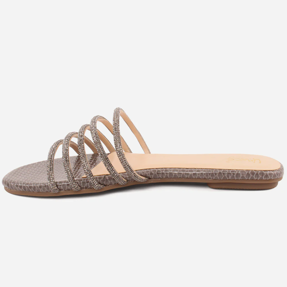Women "Ethel" Stone Strap Slip On Slippers - Image 3