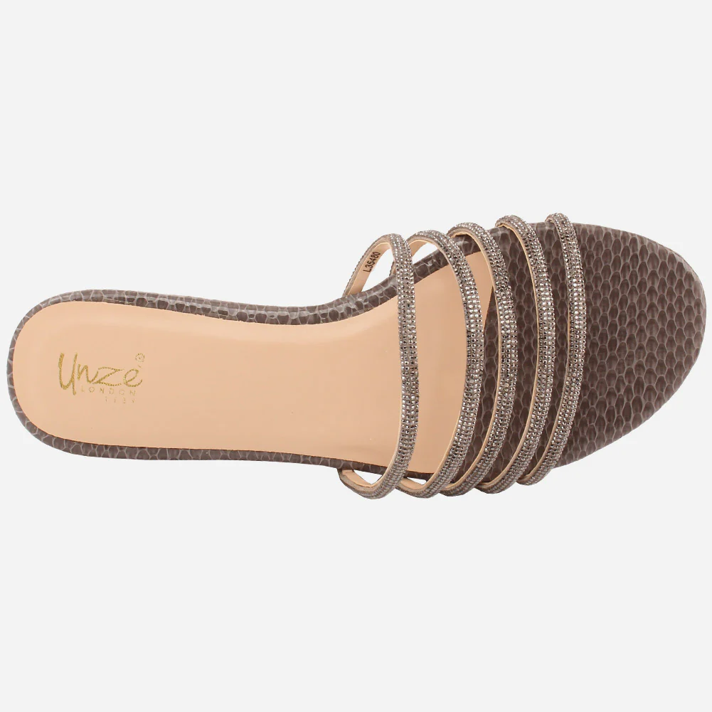 Women "Ethel" Stone Strap Slip On Slippers - Image 4