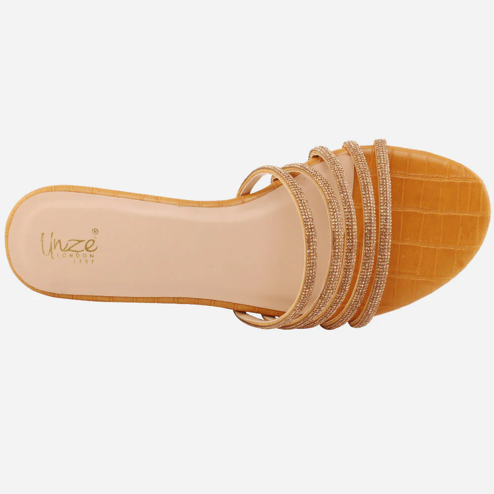 Women "Ethel" Stone Strap Slip On Slippers - Image 6