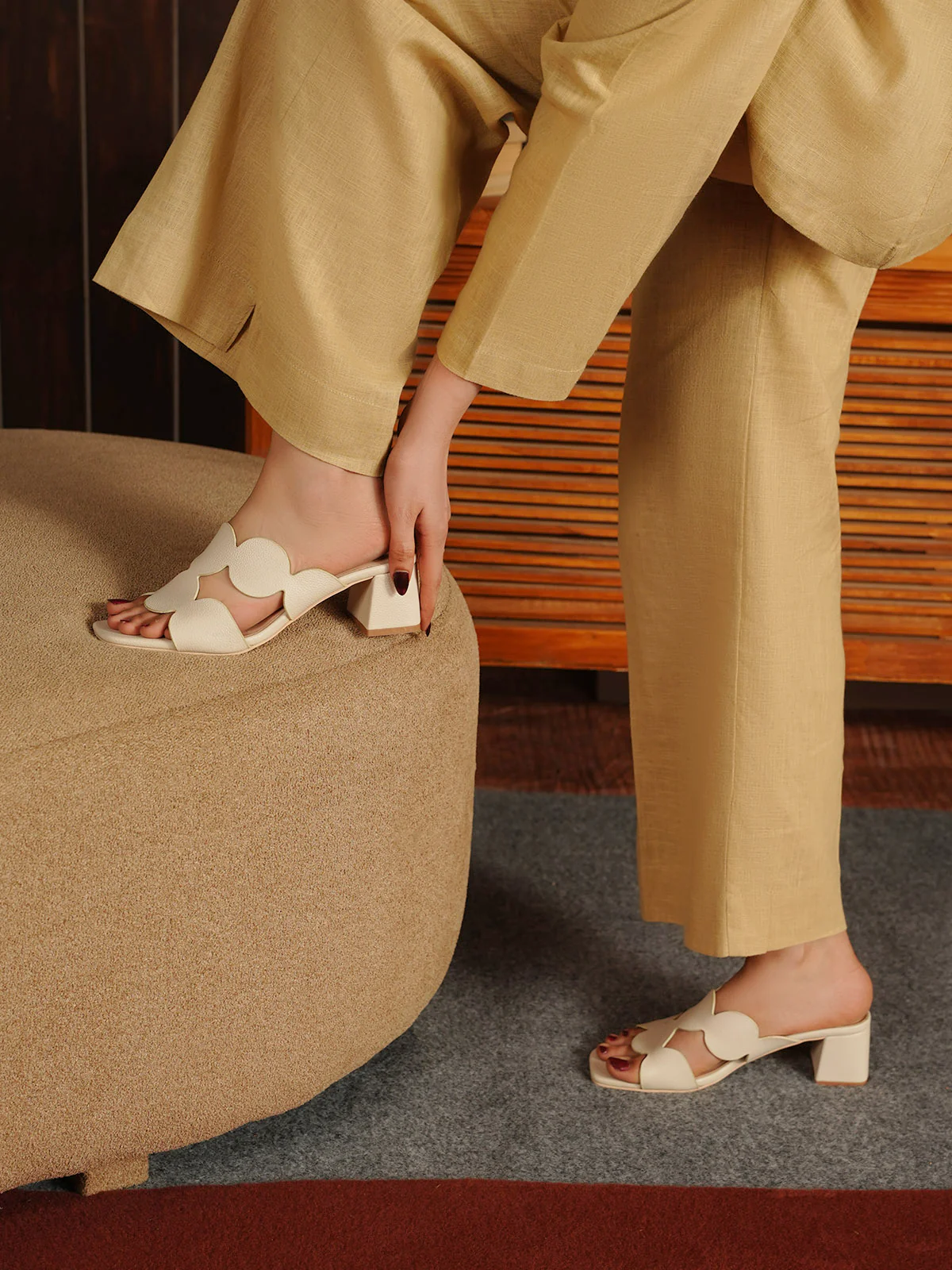 Women "EVANS" Slip On Block Heel Sandals - Image 6