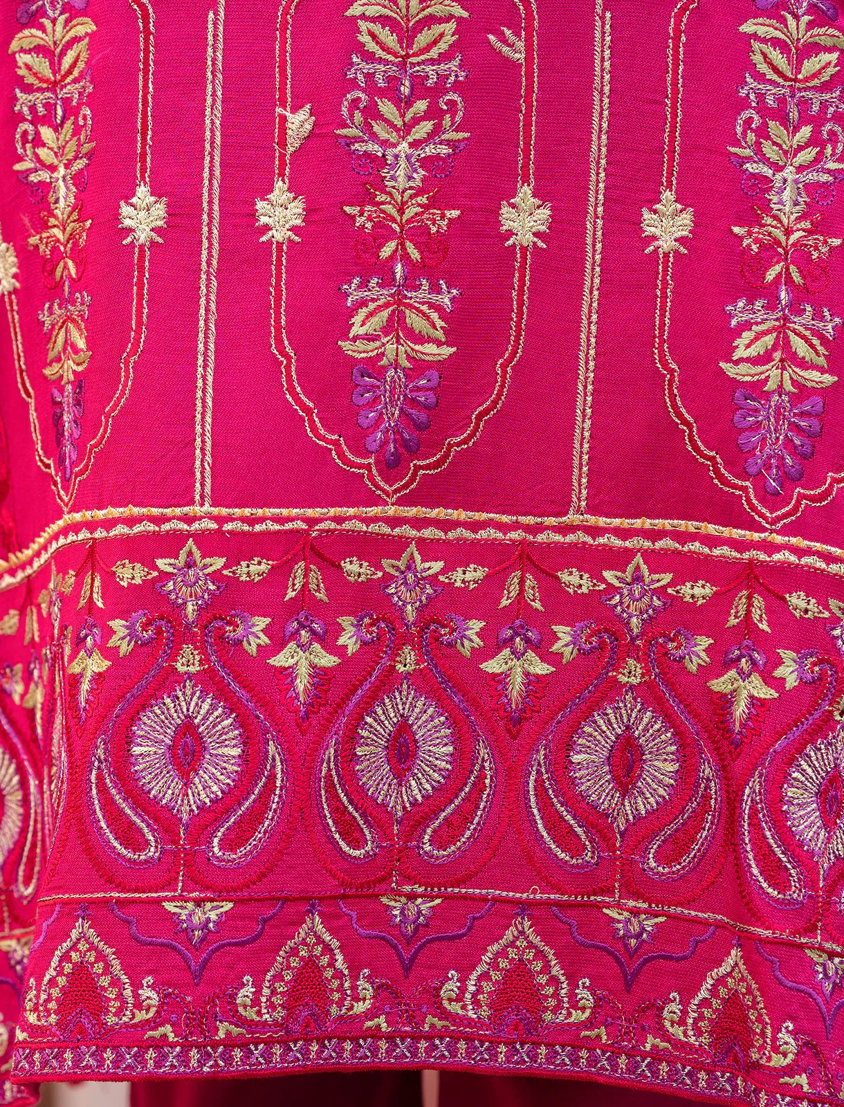 Women "FILIZ" Embroidered Cotton Net Three Piece Suit - Image 3